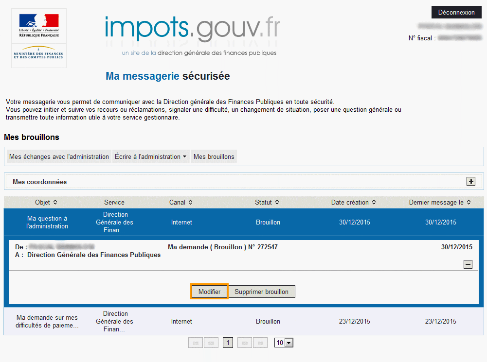 Maquette des démarches en ligne des usagers particuliers